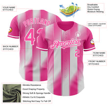 Загрузить изображение в средство просмотра галереи, Custom Pink-White Gradient Classic Vertical Stripe Authentic Baseball Jersey
