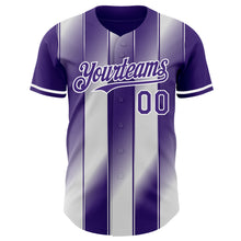 Load image into Gallery viewer, Custom Purple-White Gradient Classic Vertical Stripe Authentic Baseball Jersey
