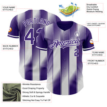 Load image into Gallery viewer, Custom Purple-White Gradient Classic Vertical Stripe Authentic Baseball Jersey
