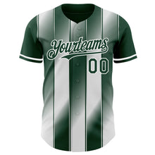Charger l'image dans la galerie, Custom Green-White Gradient Classic Vertical Stripe Authentic Baseball Jersey
