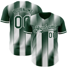 Charger l'image dans la galerie, Custom Green-White Gradient Classic Vertical Stripe Authentic Baseball Jersey
