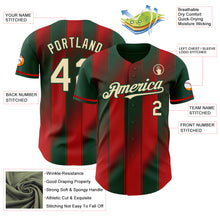 Laden Sie das Bild in den Galerie-Viewer, Custom Green Cream-Red Gradient Classic Vertical Stripe Authentic Baseball Jersey
