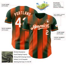 Laden Sie das Bild in den Galerie-Viewer, Custom Green White-Orange Gradient Classic Vertical Stripe Authentic Baseball Jersey
