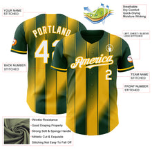 Charger l'image dans la galerie, Custom Green White-Gold Gradient Classic Vertical Stripe Authentic Baseball Jersey
