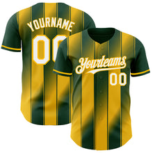 Charger l'image dans la galerie, Custom Green White-Gold Gradient Classic Vertical Stripe Authentic Baseball Jersey
