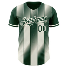 Load image into Gallery viewer, Custom Green Cream-Cream Gradient Classic Vertical Stripe Authentic Baseball Jersey
