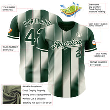 Load image into Gallery viewer, Custom Green Cream-Cream Gradient Classic Vertical Stripe Authentic Baseball Jersey
