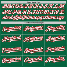 Load image into Gallery viewer, Custom Kelly Green White-Red Gradient Classic Vertical Stripe Authentic Baseball Jersey

