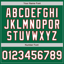 Load image into Gallery viewer, Custom Kelly Green White-Red Gradient Classic Vertical Stripe Authentic Baseball Jersey
