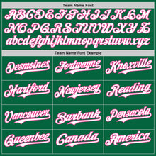 Laden Sie das Bild in den Galerie-Viewer, Custom Kelly Green White Pink-Pink Gradient Classic Vertical Stripe Authentic Baseball Jersey
