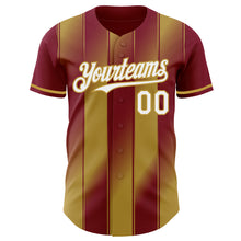 Charger l'image dans la galerie, Custom Crimson White-Old Gold Gradient Classic Vertical Stripe Authentic Baseball Jersey
