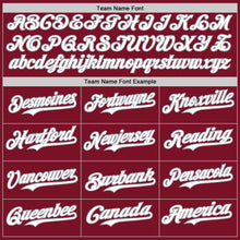 Load image into Gallery viewer, Custom Crimson White-Gray Gradient Classic Vertical Stripe Authentic Baseball Jersey
