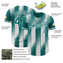 Load image into Gallery viewer, Custom Teal-White Gradient Classic Vertical Stripe Authentic Baseball Jersey
