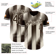 Laden Sie das Bild in den Galerie-Viewer, Custom Brown Cream-Cream Gradient Classic Vertical Stripe Authentic Baseball Jersey
