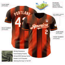 Загрузить изображение в средство просмотра галереи, Custom Brown White-Orange Gradient Classic Vertical Stripe Authentic Baseball Jersey
