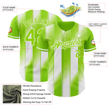 Загрузить изображение в средство просмотра галереи, Custom Neon Green-White Gradient Classic Vertical Stripe Authentic Baseball Jersey
