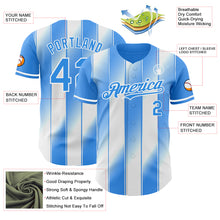 Load image into Gallery viewer, Custom Electric Blue-White Gradient Classic Vertical Stripe Authentic Baseball Jersey
