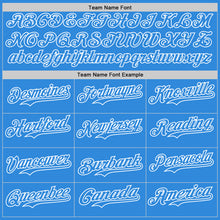 Load image into Gallery viewer, Custom Electric Blue-White Gradient Classic Vertical Stripe Authentic Baseball Jersey
