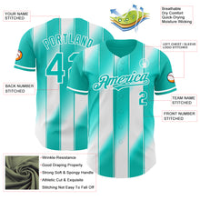Load image into Gallery viewer, Custom Aqua-White Gradient Classic Vertical Stripe Authentic Baseball Jersey
