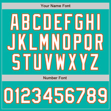 Load image into Gallery viewer, Custom Aqua White-Orange Gradient Classic Vertical Stripe Authentic Baseball Jersey
