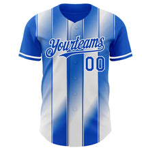 Загрузить изображение в средство просмотра галереи, Custom Thunder Blue-White Gradient Classic Vertical Stripe Authentic Baseball Jersey

