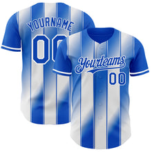 Загрузить изображение в средство просмотра галереи, Custom Thunder Blue-White Gradient Classic Vertical Stripe Authentic Baseball Jersey
