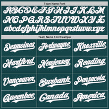 Laden Sie das Bild in den Galerie-Viewer, Custom Midnight Green White-Gray Gradient Classic Vertical Stripe Authentic Baseball Jersey

