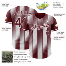 Laden Sie das Bild in den Galerie-Viewer, Custom Burgundy-White Gradient Classic Vertical Stripe Authentic Baseball Jersey
