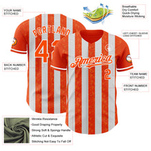 Laden Sie das Bild in den Galerie-Viewer, Custom Orange-White Classic Vertical Stripe Fluid Liquid Texture Authentic Baseball Jersey
