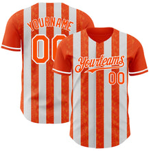 Laden Sie das Bild in den Galerie-Viewer, Custom Orange-White Classic Vertical Stripe Fluid Liquid Texture Authentic Baseball Jersey
