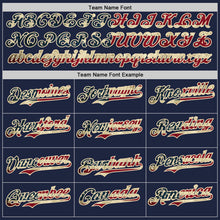 Load image into Gallery viewer, Custom Navy Vintage USA Flag Cream-Cream Classic Vertical Stripe Fluid Liquid Texture Authentic Baseball Jersey
