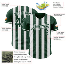 Load image into Gallery viewer, Custom Green-White Classic Vertical Stripe Fluid Liquid Texture Authentic Baseball Jersey
