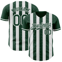 Load image into Gallery viewer, Custom Green-White Classic Vertical Stripe Fluid Liquid Texture Authentic Baseball Jersey
