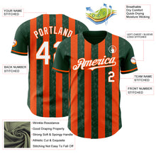 Charger l'image dans la galerie, Custom Green White-Orange Classic Vertical Stripe Fluid Liquid Texture Authentic Baseball Jersey
