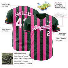 Load image into Gallery viewer, Custom Green White-Pink Classic Vertical Stripe Fluid Liquid Texture Authentic Baseball Jersey
