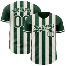 Charger l'image dans la galerie, Custom Green Cream-Cream Classic Vertical Stripe Fluid Liquid Texture Authentic Baseball Jersey

