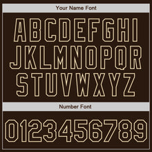 Load image into Gallery viewer, Custom Brown Cream-Cream Classic Vertical Stripe Fluid Liquid Texture Authentic Baseball Jersey

