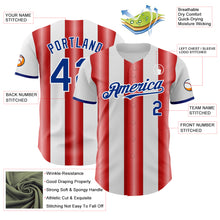 Load image into Gallery viewer, Custom White Royal-Red Gradient Vertical Stripe Argentina Style Authentic Baseball Jersey
