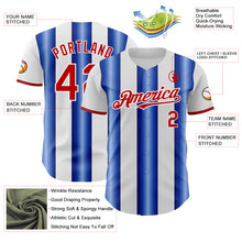 Загрузить изображение в средство просмотра галереи, Custom White Red-Royal Gradient Vertical Stripe Argentina Style Authentic Baseball Jersey
