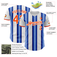 Load image into Gallery viewer, Custom White Orange-Royal Gradient Vertical Stripe Argentina Style Authentic Baseball Jersey
