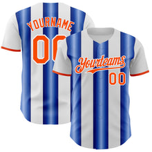 Load image into Gallery viewer, Custom White Orange-Royal Gradient Vertical Stripe Argentina Style Authentic Baseball Jersey
