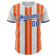 Загрузить изображение в средство просмотра галереи, Custom White Royal-Orange Gradient Vertical Stripe Argentina Style Authentic Baseball Jersey
