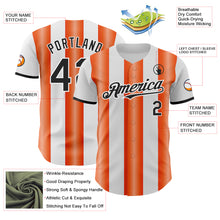 Load image into Gallery viewer, Custom White Black-Orange Gradient Vertical Stripe Argentina Style Authentic Baseball Jersey
