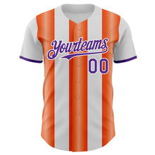 Charger l'image dans la galerie, Custom White Purple-Orange Gradient Vertical Stripe Argentina Style Authentic Baseball Jersey
