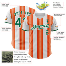 Load image into Gallery viewer, Custom White Kelly Green-Orange Gradient Vertical Stripe Argentina Style Authentic Baseball Jersey
