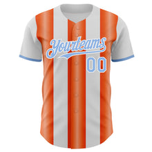 Load image into Gallery viewer, Custom White Light Blue-Orange Gradient Vertical Stripe Argentina Style Authentic Baseball Jersey
