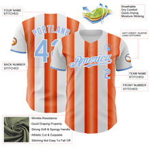 Load image into Gallery viewer, Custom White Light Blue-Orange Gradient Vertical Stripe Argentina Style Authentic Baseball Jersey
