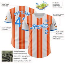 Laden Sie das Bild in den Galerie-Viewer, Custom White Electric Blue-Orange Gradient Vertical Stripe Argentina Style Authentic Baseball Jersey

