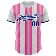Load image into Gallery viewer, Custom White Royal-Pink Gradient Vertical Stripe Argentina Style Authentic Baseball Jersey
