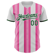 Laden Sie das Bild in den Galerie-Viewer, Custom White Green-Pink Gradient Vertical Stripe Argentina Style Authentic Baseball Jersey
